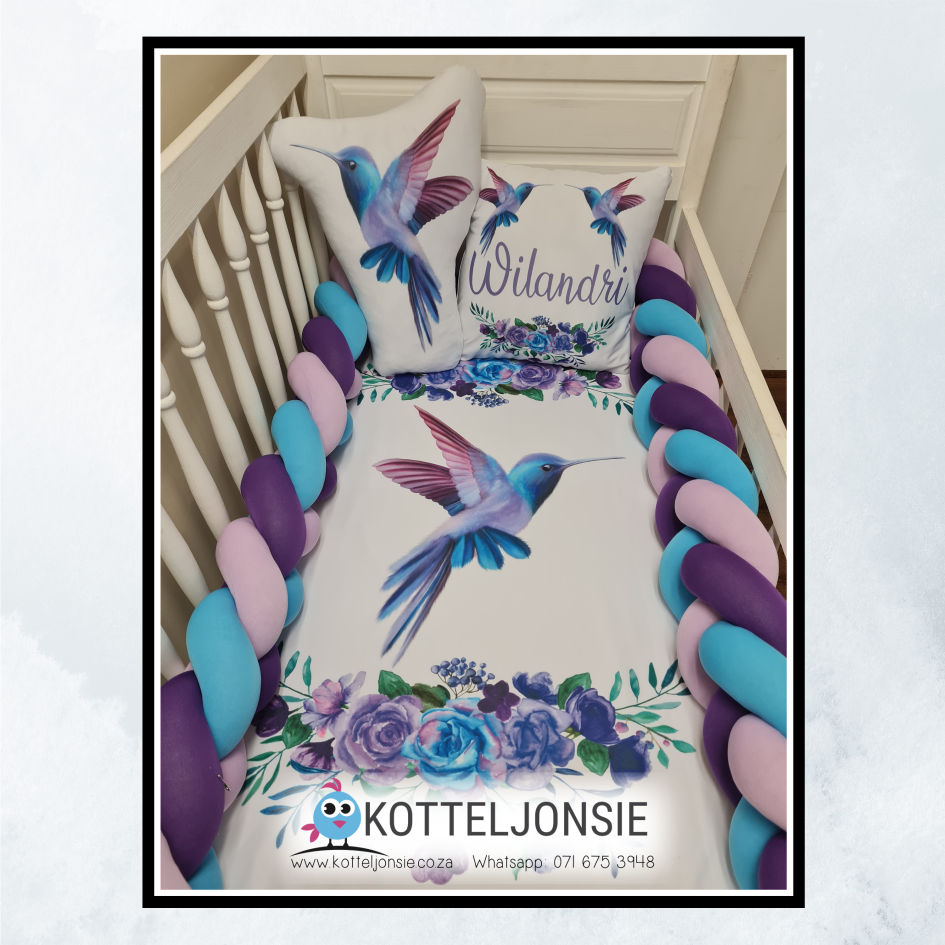 Birds - Hummingbird Purple & Lilac - Combo options or duvet only