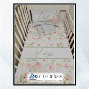 Flowers - Blush & Sage pattern - Combo options or duvet only